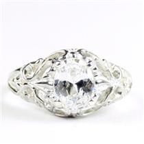 Cubic Zirconia, 925 Sterling Silver Ladies Ring, SR113