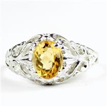 Citrine, 925 Sterling Silver Ladies Ring, SR113