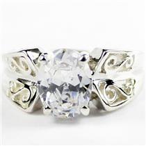 Cubic Zirconia, 925 Sterling Silver Ladies Ring, SR281