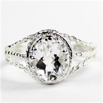 Silver Topaz,  925 Sterling Silver Ladies Ring, SR070