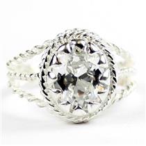 Cubic Zirconia, 925 Sterling Silver Ladies Ring, SR070