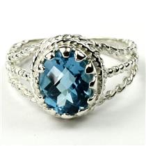Swiss Blue Topaz, 925 Sterling Silver Ring, SR070