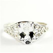 Silver Topaz, 925 Sterling Silver Ladies Ring, SR005