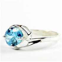 Swiss Blue CZ, 925 Sterling Silver Ring,SR186