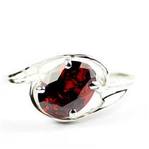 Garnet CZ, 925 Sterling Silver Ring, SR186