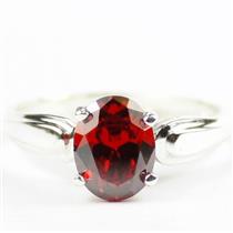 Garnet CZ, 925 Sterling Silver Ladies Ring, SR058
