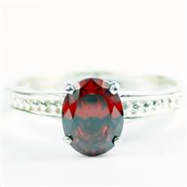 Garnet CZ, 925 Sterling Silver Ladies Ring, SR371