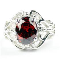 Garnet CZ, 925 Sterling Silver Ladies Ring, SR169
