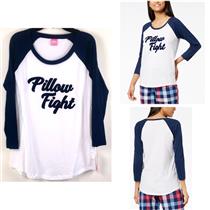Jenni Raglan Sleeve Graphic Pajama Top Pillow Fight Ch Size New Lounge