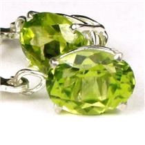 925 Sterling Silver Leverback Earrings, Peridot, SE007