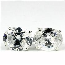 925 Sterling Silver Post Earrings, Cubic Zirconia, SE102