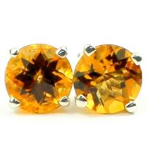 925 Sterling Silver Post Earrings, Citrine, SE012