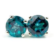 925 Sterling Silver Post Earrings, Paraiba Topaz, SE012