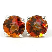 925 Sterling Silver Post Earrings, Twilight Fire Topaz, SE012