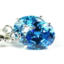 925 Sterling Silver Leverback Earrings, Swiss Blue CZ, SE107