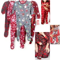 Family PJs Baby One piece Pajama Footed Ch Sz & Deer Pup Plaid Santa New Infant