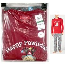 Family PJs Mens Happy Pawlidays Pajama Set Choose Size Dog Red Gray New