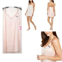 Betsey Johnson Mrs V-Neck Chemise Slip Pink Hearts New Choose Size Bridal
