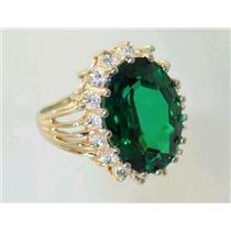 10K, 14K or 18K Gold Ladies Ring, Russian Nanocrystal Emerald, R270