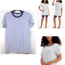 Jenni Womens Cotton Boyfriend Fit Pajama Top Knit Stripe Choose Size New