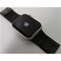 Apple Watch A2093 Series 5 GPS 44mm Aluminum Case W/ Black Milanese Loop