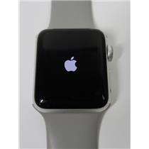 Apple Watch A1858 Series 3 GPS 38mm Silver Aluminum Case W/ Gray Wrist Strap