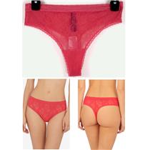 Natori Bliss Allure Lace Thong Hibiscus One Size New Panty 771303