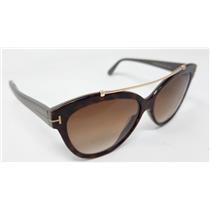 Tom Ford Livia TF518 53F 58-14 Tortoise / Gray Frame Sunglasses W/ Brown Lenses