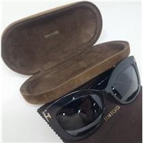 Tom Ford Alistair TF525 01D 56-16 Black Cat Eye Frame Sunglasses W/ Gray Lenses