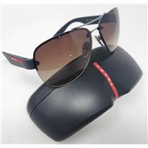 Prada Linea Rossa SPS55Y 64-14 5AV-02P 135 3N Aviator Sunglasses W/ Brown Lenses