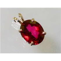 P040, Crimson Topaz 14k Gold Pendant