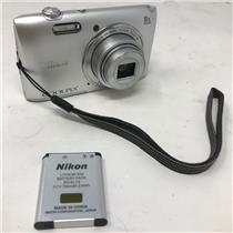 Nikon COOLPIX S3600 20.1MP 8x Wide Optical Zoom Digital Camera w/ Battery