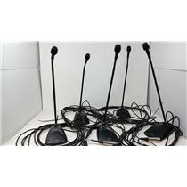 Lot of 5 SHURE MX400DP With MX415 Microflex Miniature Gooseneck Microphones