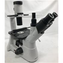 AmScope IN300TC Inverted Fluorescent Trinocular Laboratory Microscope - SEE INFO