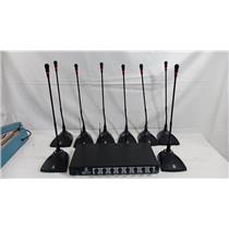 Pyle PDWM8300 8-Channel Conference Desktop VHF Wireless Microphone System