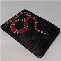 Authentic Gucci Kingsnake GG Monogram Bifold 4-Card Wallet 451272-1147