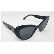 Prada SPR 13Y 52-21 1AB-560 Black Frame Cat Eye Sunglasses W/ Dark Gray Lenses