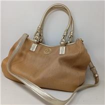 Tory Burch Straw Woven Gold Logo Hand/Shoulder Bag - SEE PHOTOS