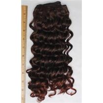 weft Brown 3 and auburn tips curly 11"synthetic 100g 3.4 oz 23400 FP