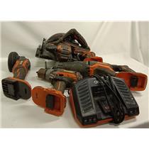 Lot of Rigid 18V Battery Powered Power Tools w Charger - NO BATTERY - SEE INFO