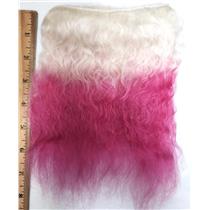 mohair weft long platinum white and pink tips  6-8" 1 yd  26876