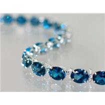 SB002, London Blue Topaz, 925 Sterling Silver Bracelet