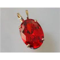 P084, Padparadsha CZ 14k Gold Pendant