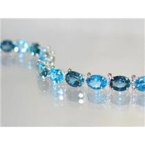 SB002, London & Swiss Blue Topaz SS Bracelet