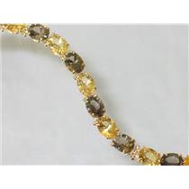 B002, Citrine & Smoky Quartz Gold Bracelet