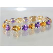 B003, Citrine & Amethyst Gold Bracelet