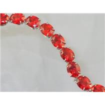 SB003, Created Padparadsha Sapphire, 925 Sterling Silver Bracelet