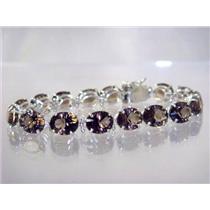 SB003, Smoky Quartz, 925 Sterling Silver Bracelet