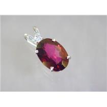925 Sterling Silver Pendant, Crimson Topaz, SP019