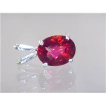 925 Sterling Silver Pendant, Crimson Topaz,  SP002